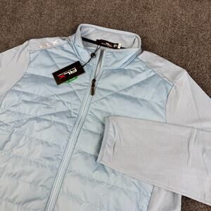 $248 RLX Ralph Lauren Hybrid Wool Full Zip Blue Jacket Mens Size XXL Quilted NWT